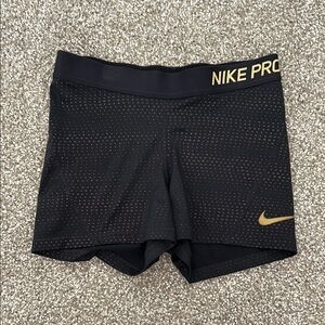 Nike Pro Black and Gold Spandex